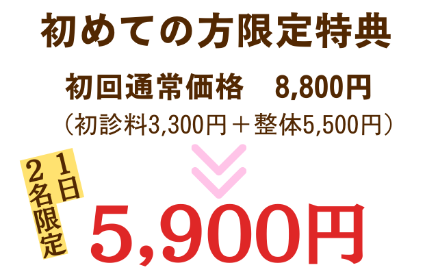 初回特典5900円にて施術